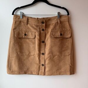 Banana Republic Button-Front Women's Suede Skirt